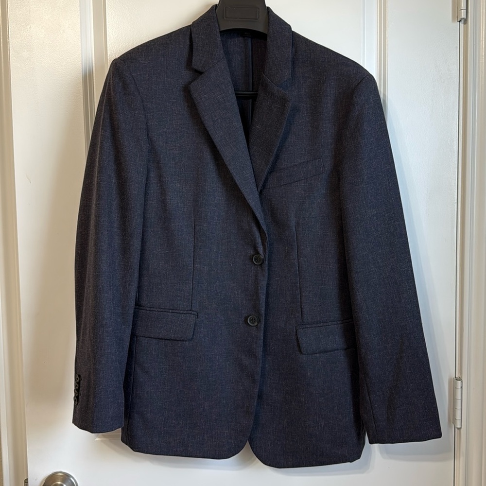 Blue Textured Banana Republic Suit